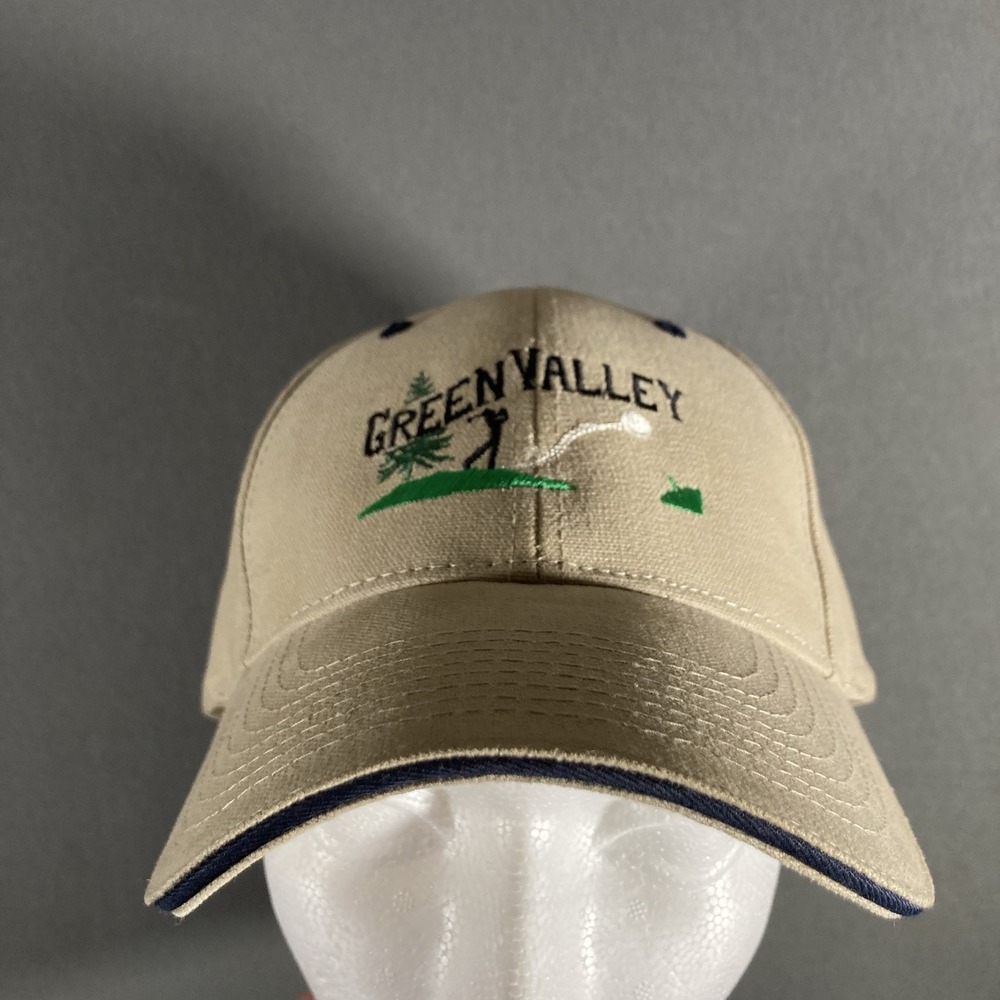 Green Valley Golf Hat Strapback Beige‎ Embroidered Adjustable Cap